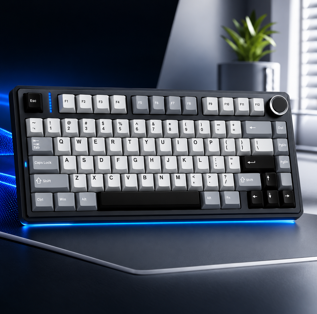 Nexovolt F75 HE 75% Mechanical Keyboard Hall Effect Tri-mode 2.4G Bluetooth 5.3 Wired Hot Swap RGB 4000mAh Gaming 8K Polling Rate