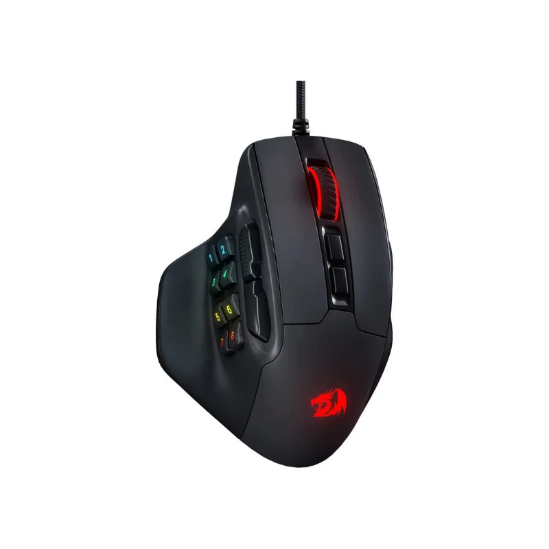 Nexovolt M811 Aatrox MMO Gaming Mouse, 15 Programmable Buttons Wired RGB Gamer Mouse w/ Ergonomic Natural Grip Build
