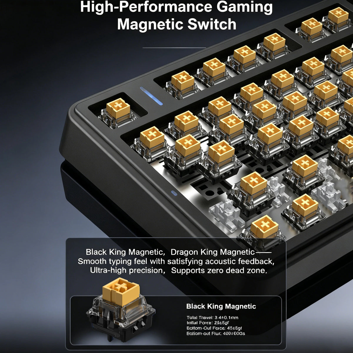 Nexovolt F75 HE 75% Mechanical Keyboard Hall Effect Tri-mode 2.4G Bluetooth 5.3 Wired Hot Swap RGB 4000mAh Gaming 8K Polling Rate