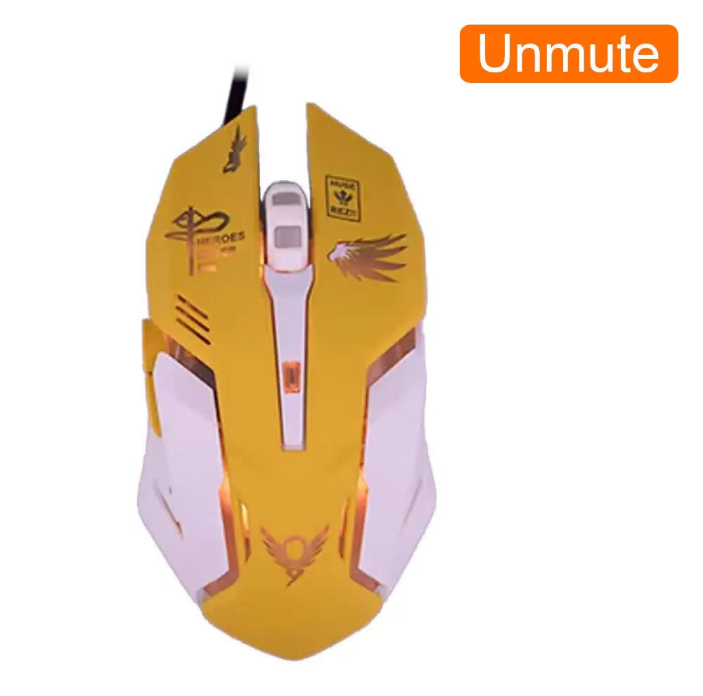 OW DVA Pink Game Office Mouse Light-emitting Competition Cute Wired Mouse for PC Laptop CF Overwatch