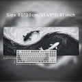 Black White Koi Mouse Pad Gamer XL Large Home Mousepad X