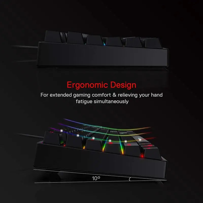 Nexovolt K582 SURARA RGB LED Backlit Mechanical Gaming Keyboard with 104 Keys-Linear and Quiet-Red Switches