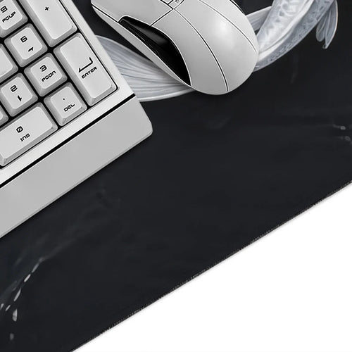 Black White Koi Mouse Pad Gamer XL Large Home Mousepad X