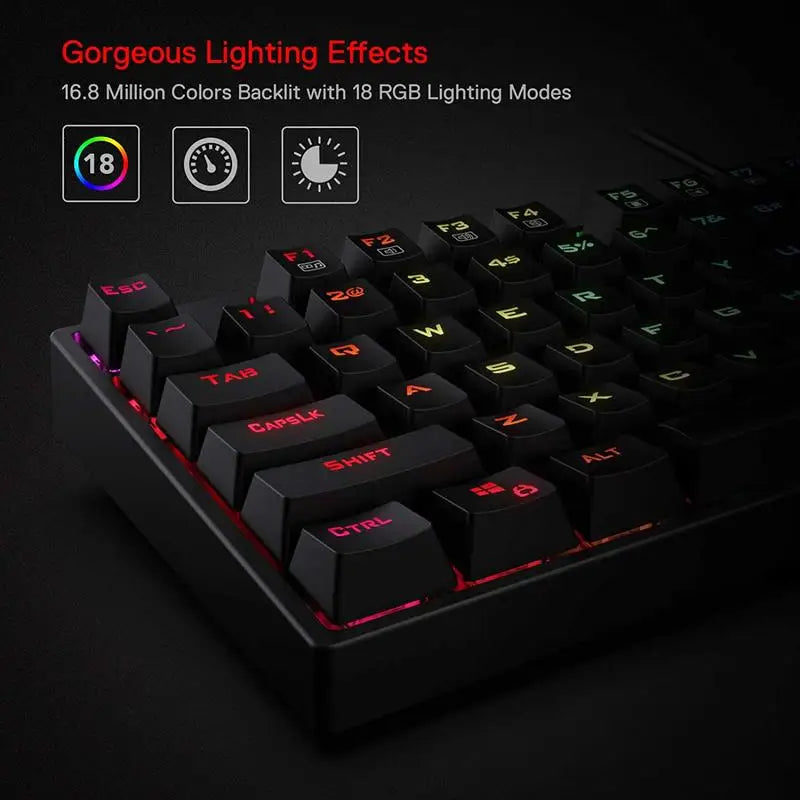 Nexovolt K582 SURARA RGB LED Backlit Mechanical Gaming Keyboard with 104 Keys-Linear and Quiet-Red Switches